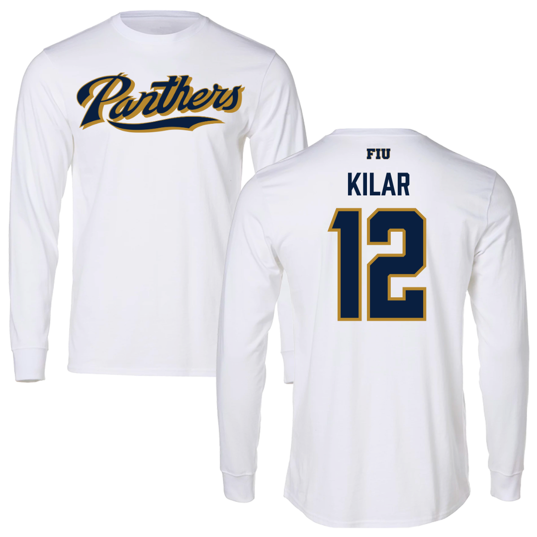 Florida International University Volleyball White Panthers Long Sleeve - #12 Kindyl Kilar
