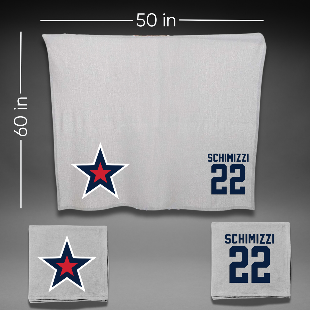 Robert Morris University Ice Hockey Gray Blanket - #22 Dominic Schimizzi