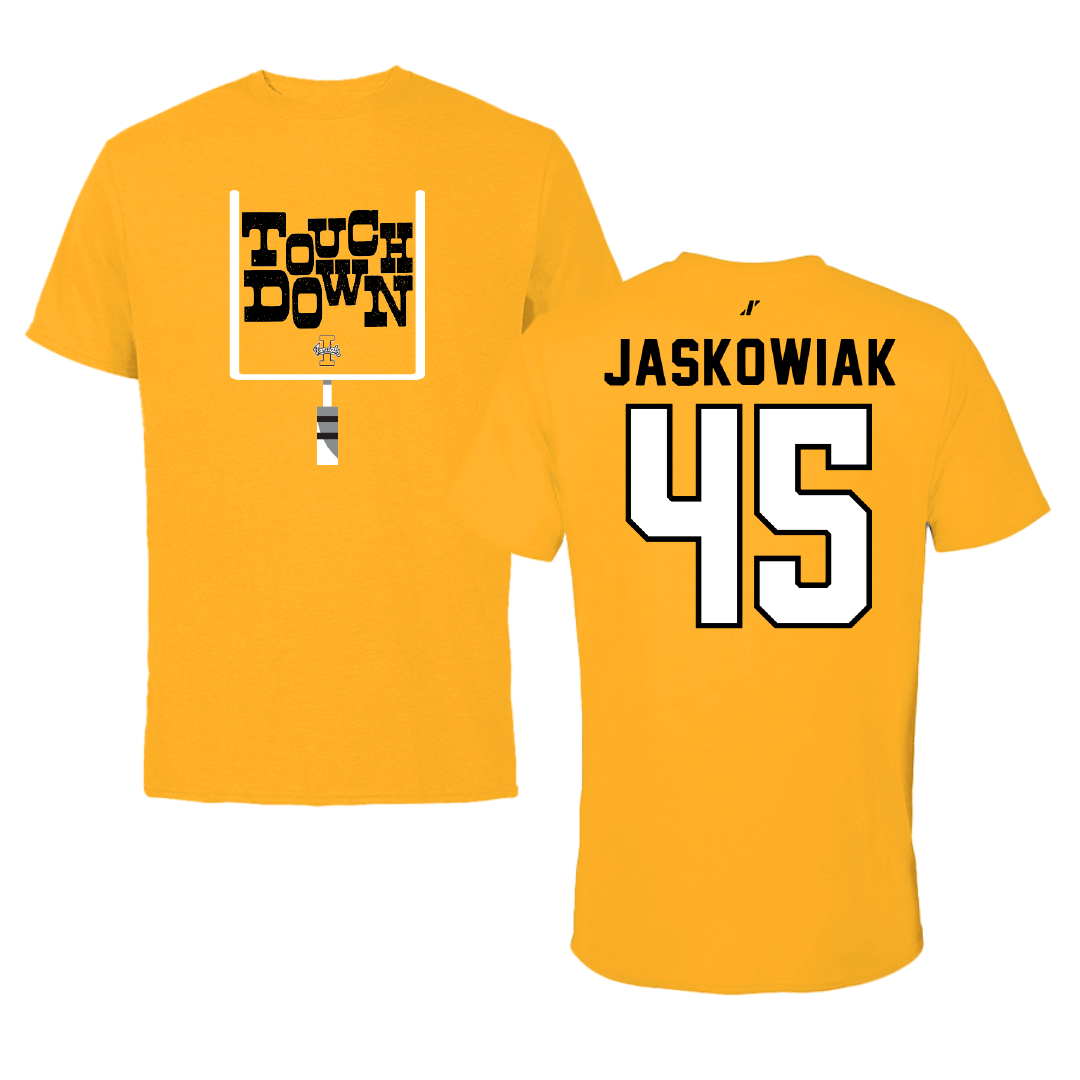 University of Idaho Football Gold Touchdown Performance Tee - #45 Mitchel Jaskowiak