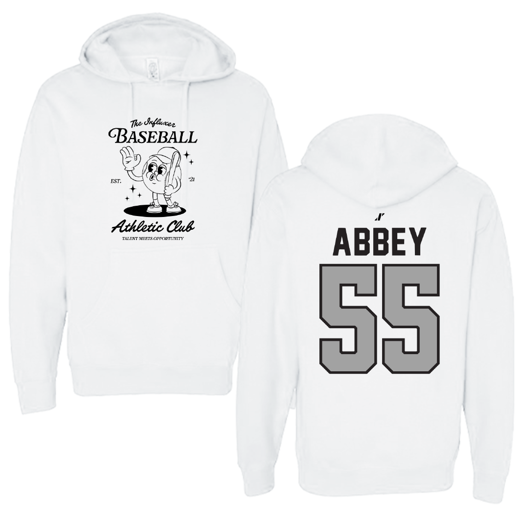 Baseball White Influxer Athletic Club Hoodie - #55 Zachary Abbey