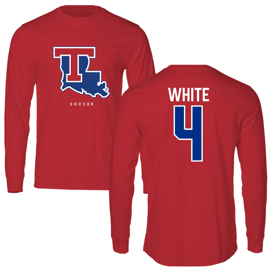 Louisiana Tech University Soccer Red Long Sleeve - #4 Ella White