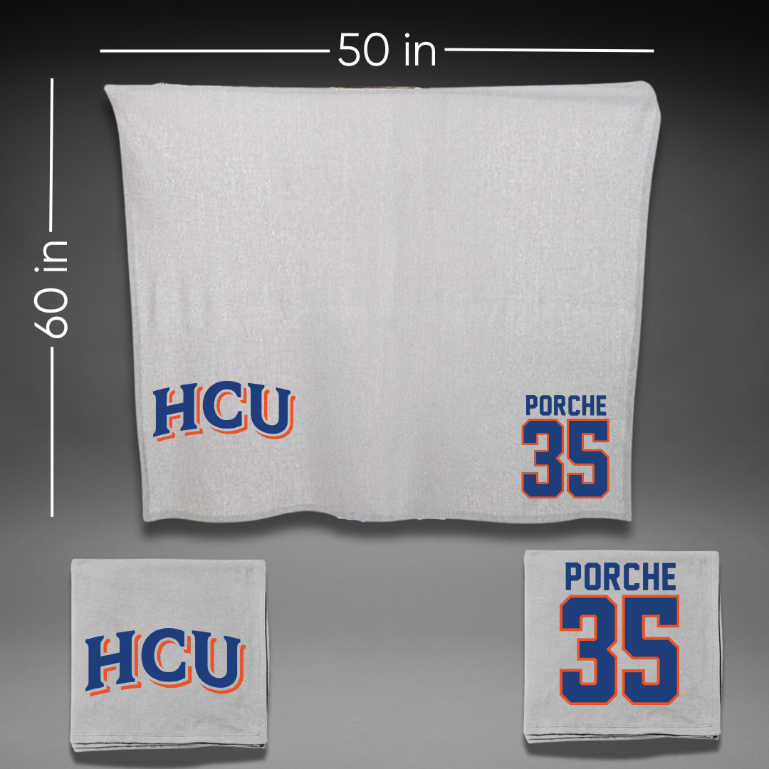 Houston Christian University Baseball Gray Blanket - #35 Ryan Porche