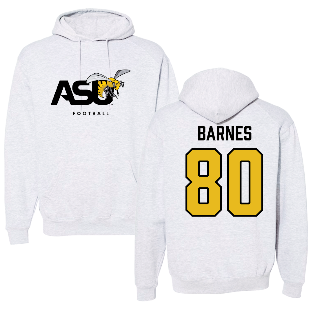 Alabama State University Football Gray Hoodie - #80 Khayman Barnes