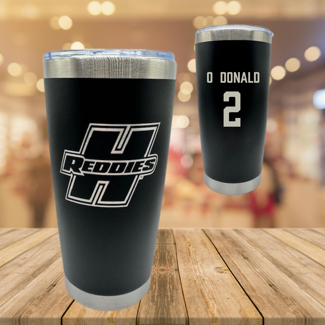 Henderson State University Football Black Stainless Steel Tumbler - #2 Fredrick O'Donald