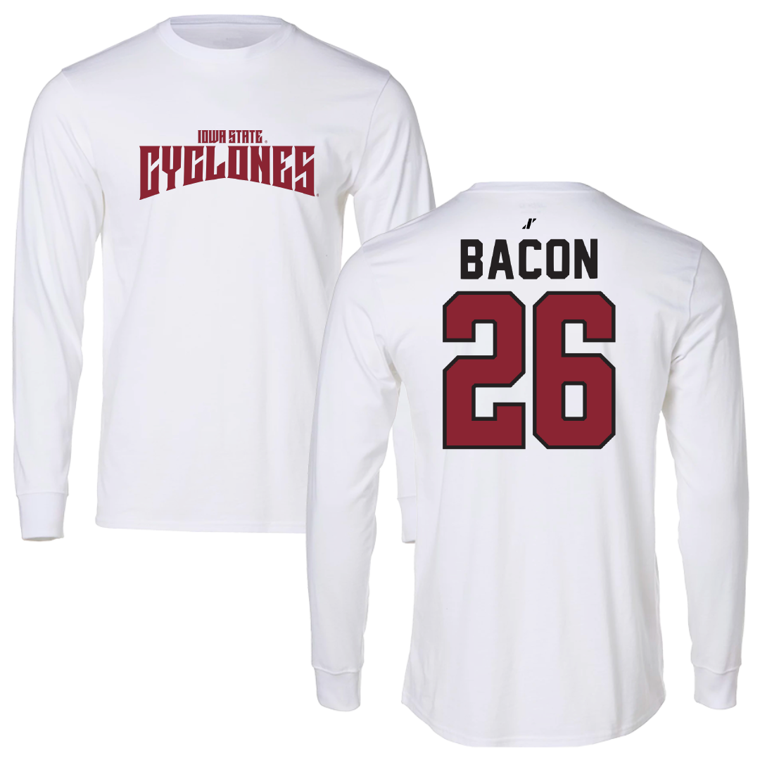 Iowa State University Football White Classic Long Sleeve - #26 Caleb Bacon