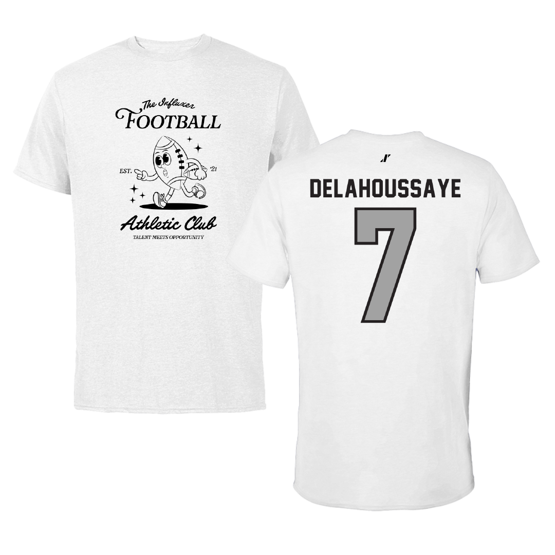 Football White Influxer Athletic Club Tee - #7 Blayne Delahoussaye