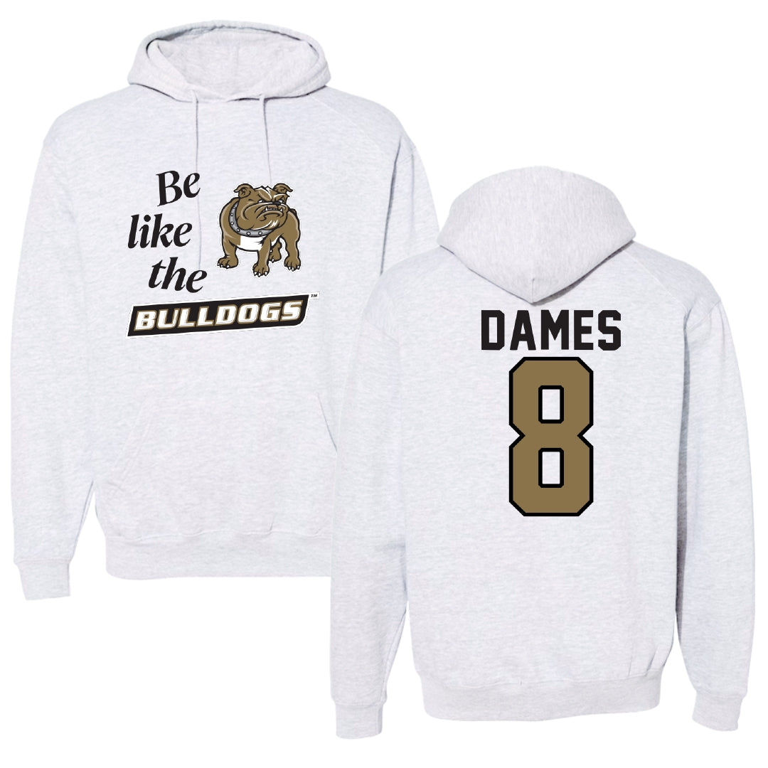 Bryant University Football Light Gray Be Like Us Hoodie - #8 Javin Dames