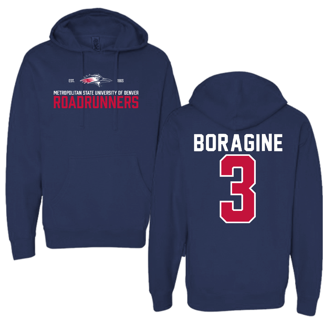 Metropolitan State University of Denver Soccer Navy General Hoodie - #3 Natalie Boragine