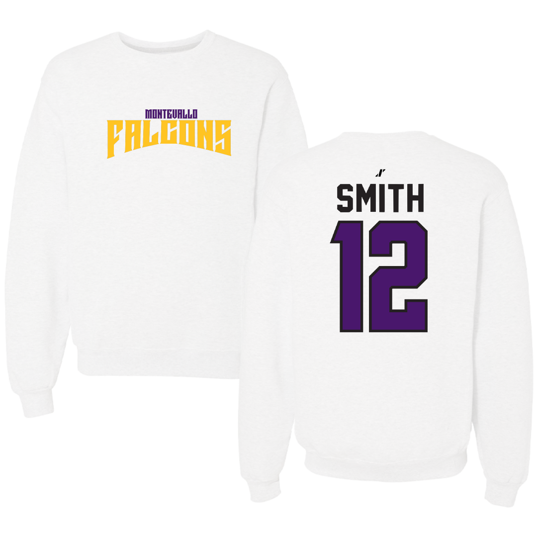 University of Montevallo Basketball White Classic Crewneck - #12 Luke Smith