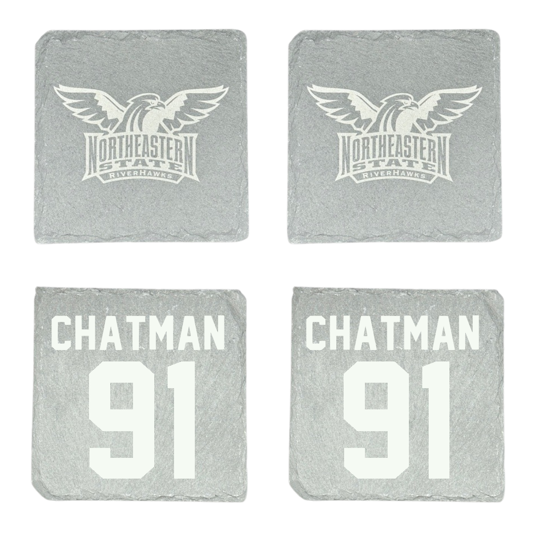 Northeastern State University Football Stone Coaster (4 Pack)  - #91 Marquez Chatman