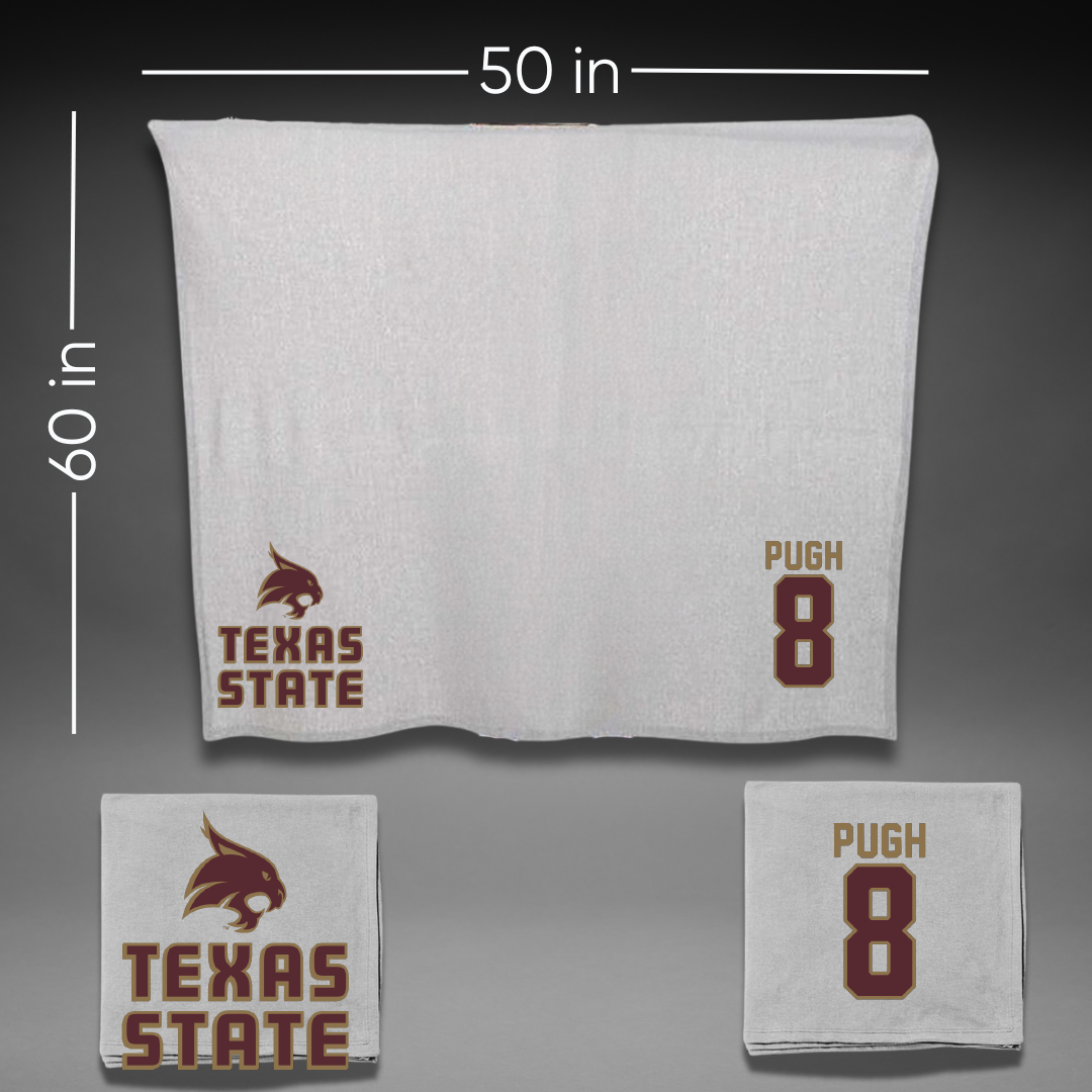 Texas State University Baseball Gray Blanket - #8 Samson Pugh
