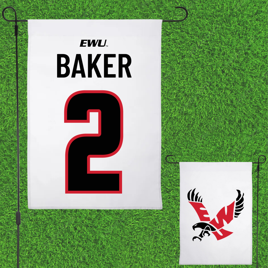 Eastern Washington University Soccer White Garden Flag - #2 Lyric Baker