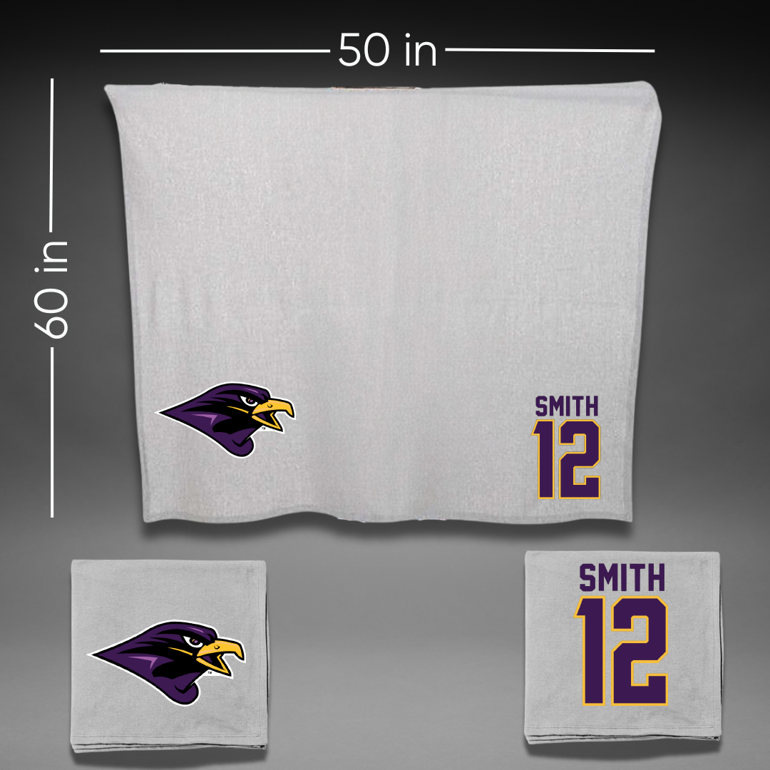 University of Montevallo Basketball Gray Blanket - #12 Luke Smith
