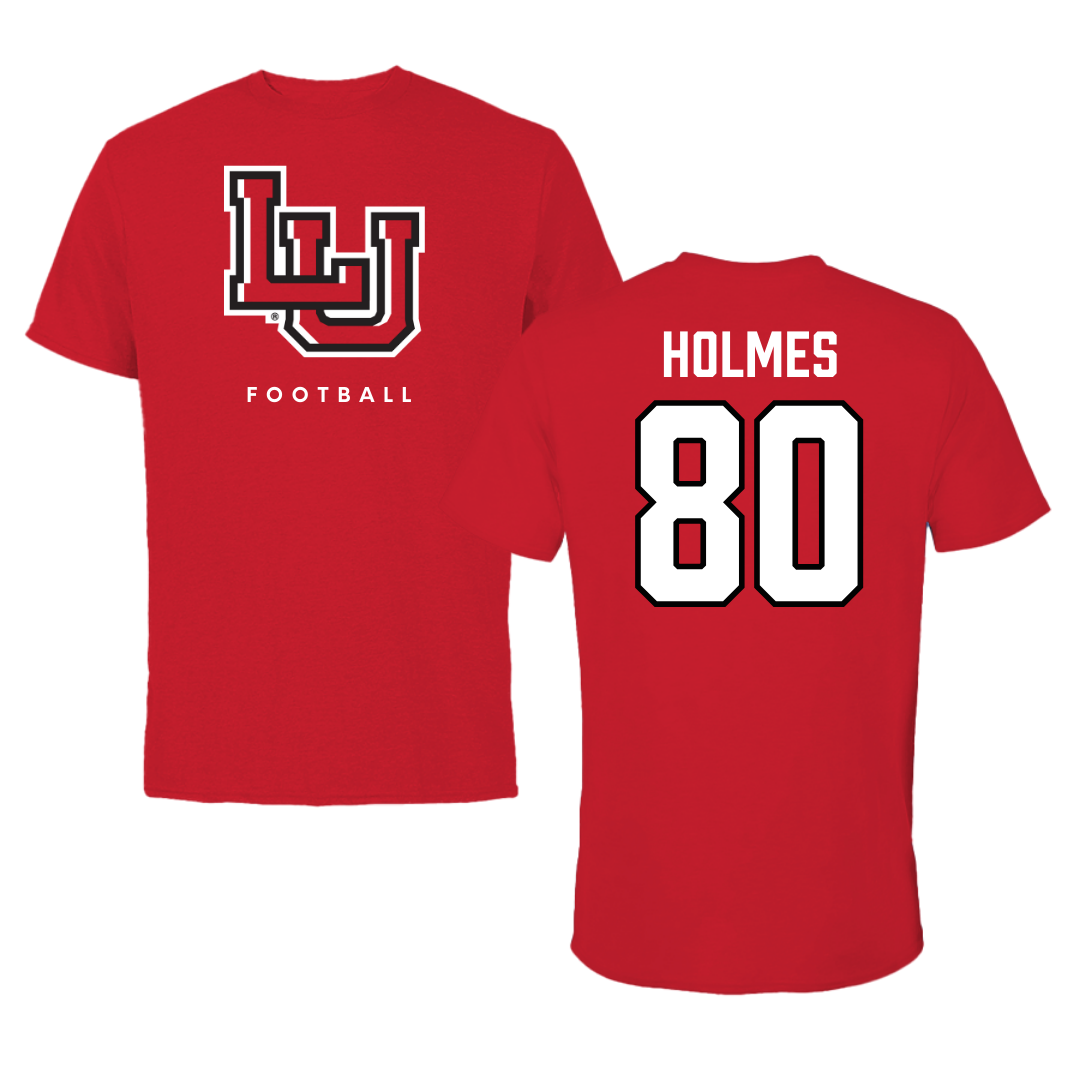Lamar University Football Red Performance Tee - #80 Carter Holmes