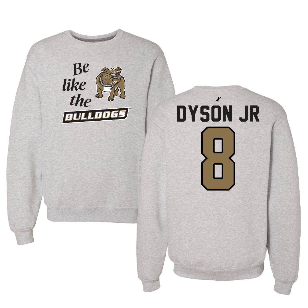 Bryant University Football Light Gray Be Like Us Crewneck - #8 Kenny Dyson Jr
