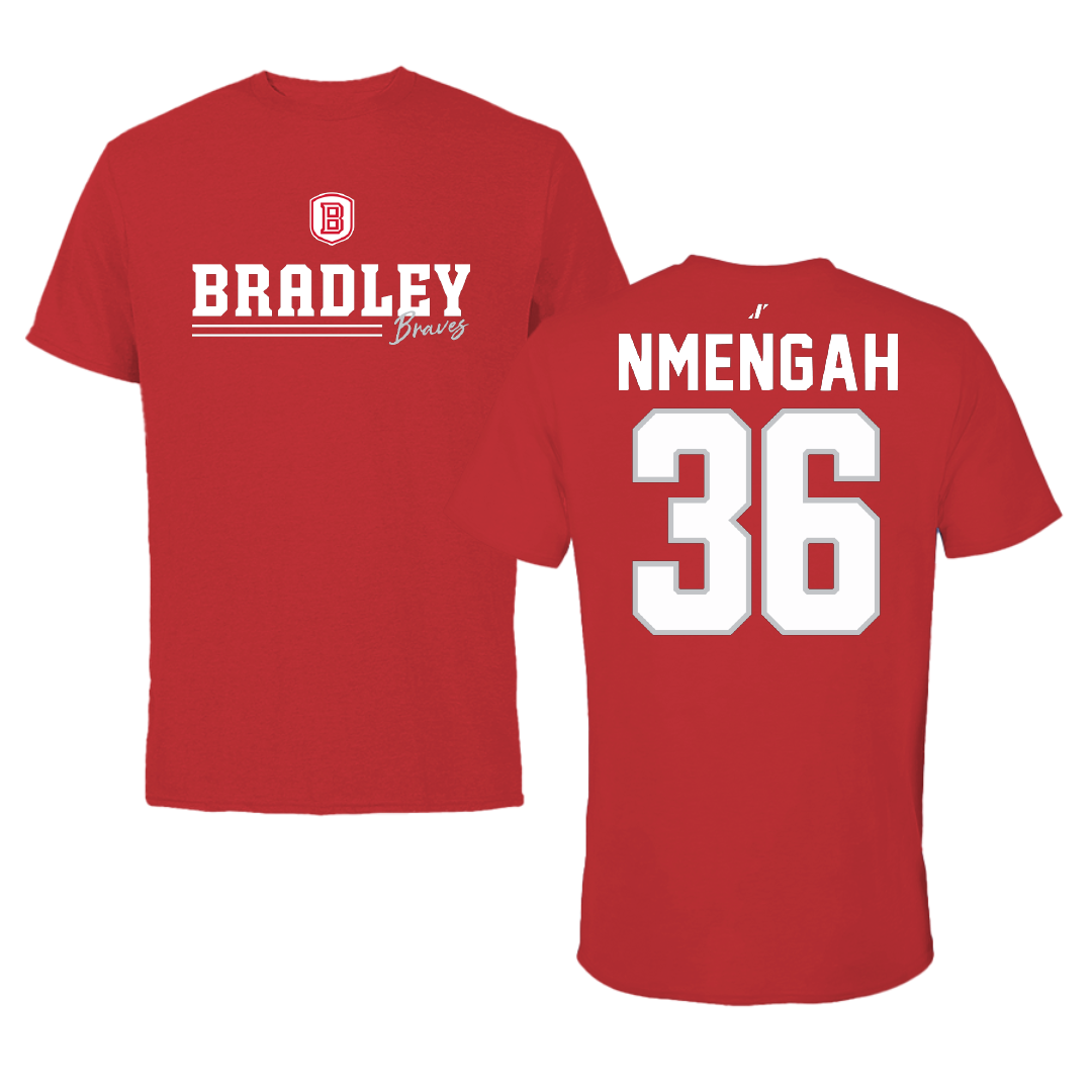 Bradley University Soccer Red General Performance Tee - #36 Franc Nmengah