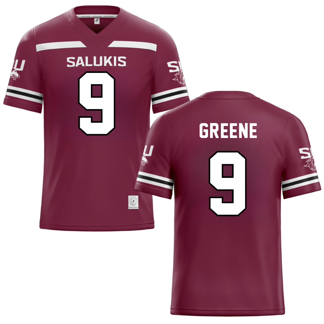 Southern Illinois University at Carbondale Maroon Football Jersey - #9 Dewey Greene