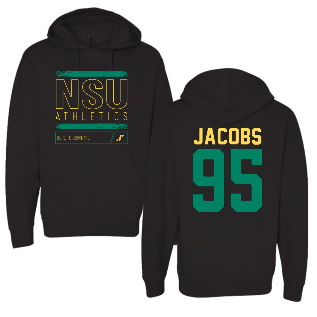 Norfolk State University Football Black Dominate Hoodie - #95 Levontae Jacobs
