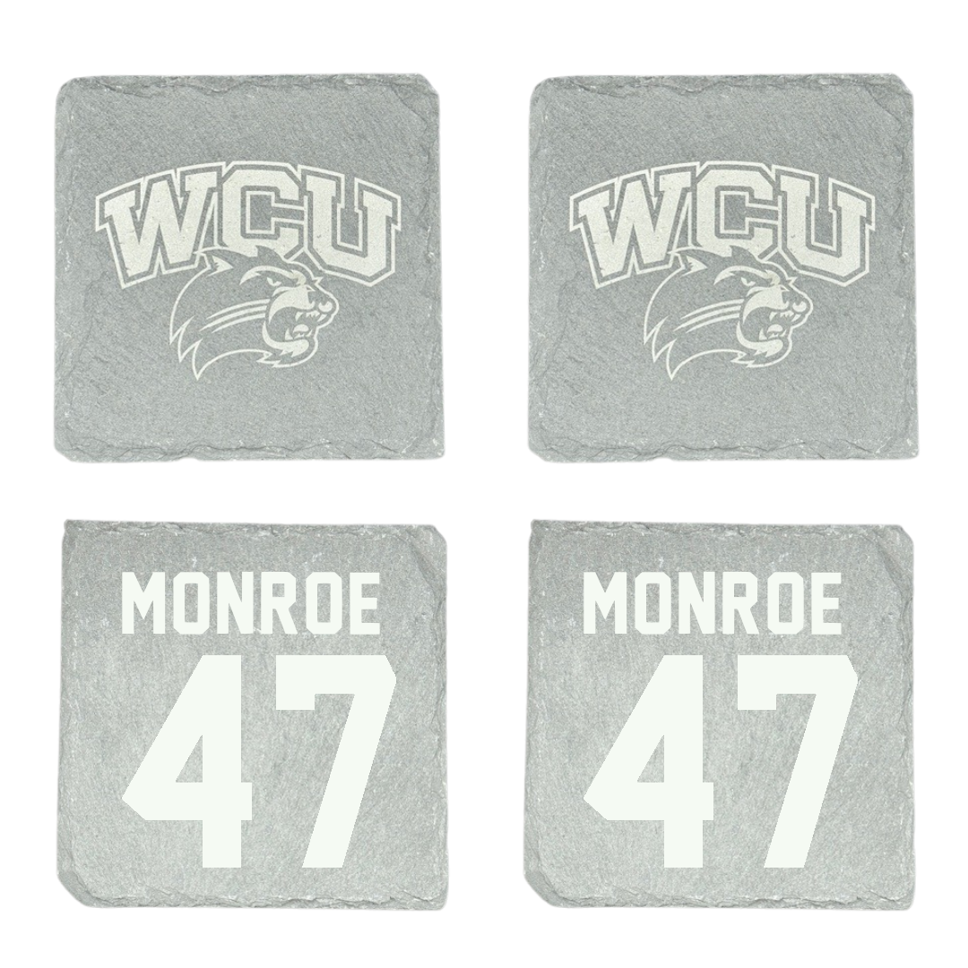 Western Carolina University Football Stone Coaster (4 Pack)  - #47 Blue Monroe