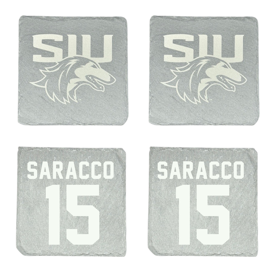 Southern Illinois University at Carbondale Basketball Stone Coaster (4 Pack)  - #15 Madisyn Saracco