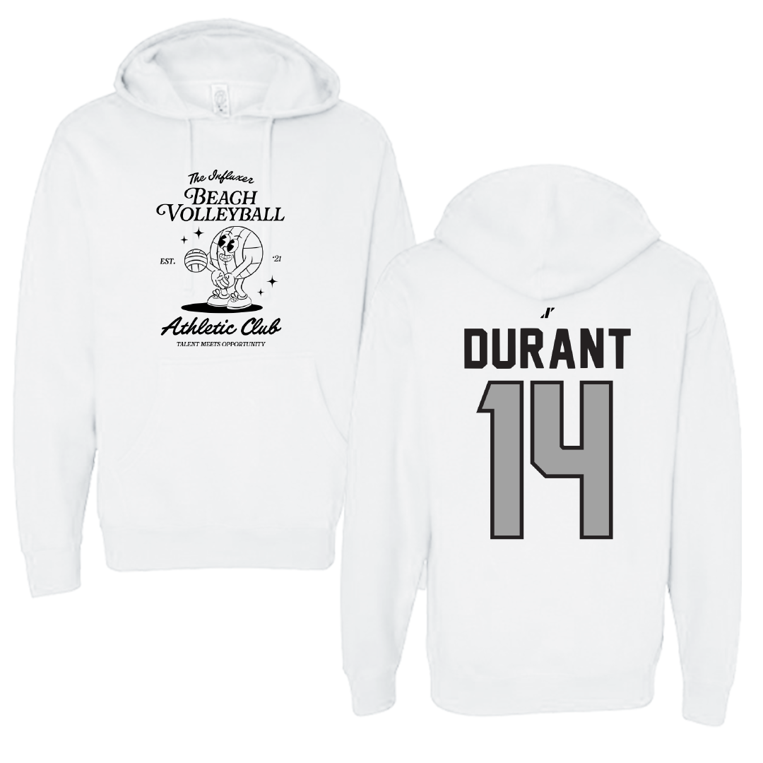 Beach Volleyball White Influxer Athletic Club Hoodie - #14 Bethanie Durant