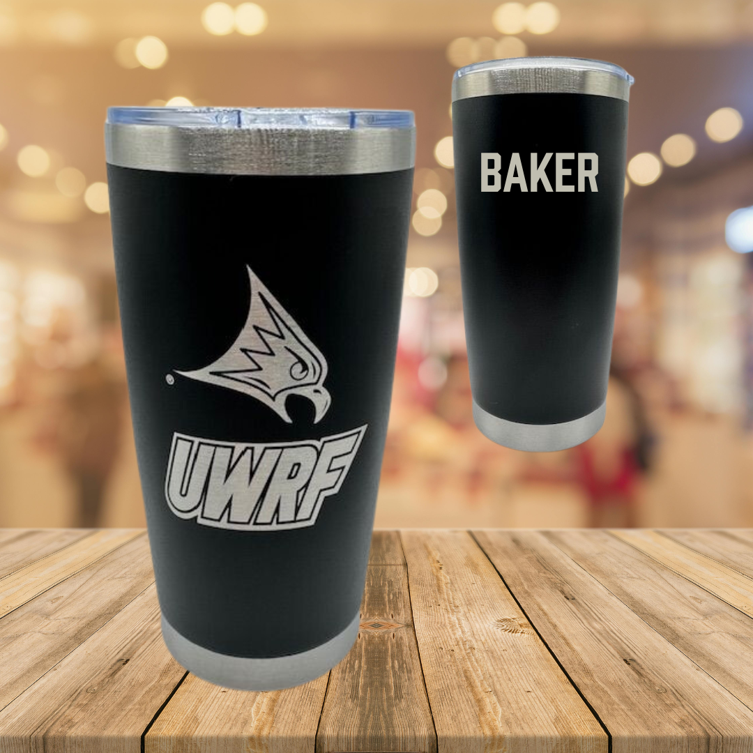 University of Wisconsin-River Falls Tennis Black Stainless Steel Tumbler - Sarah Baker