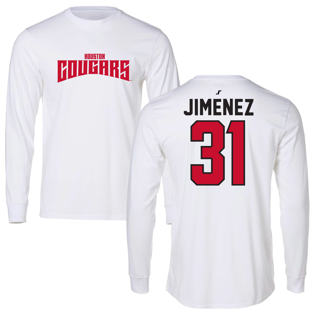 University of Houston Baseball White Classic Long Sleeve - #31 Kenneth Jimenez