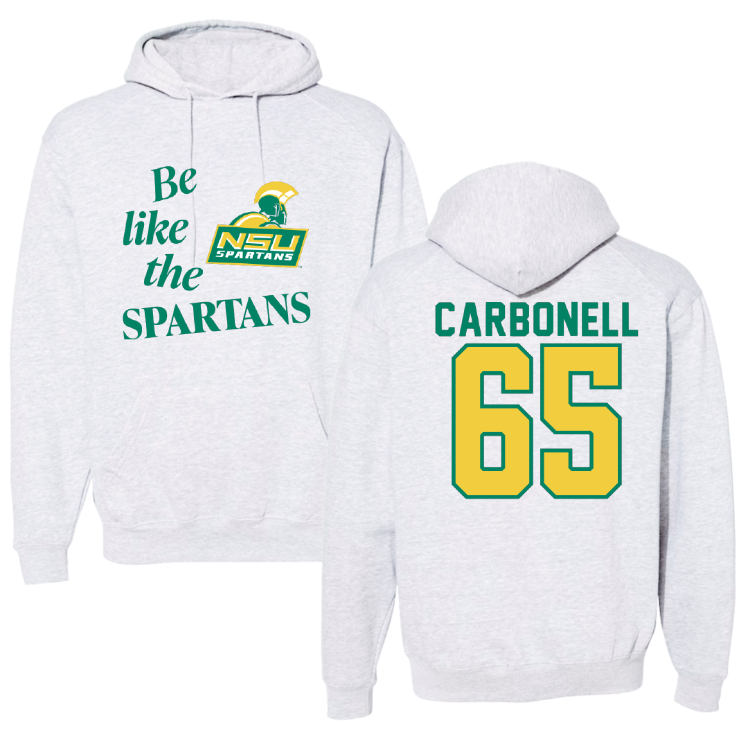 Norfolk State University Football Light Gray Be Like Us Hoodie - #65 Juwuan Carbonell