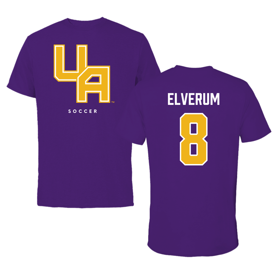 University at Albany Soccer Purple Block Tee - #8 Selma Elverum