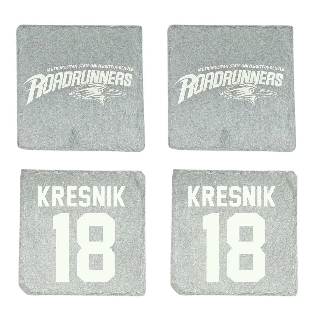 Metropolitan State University of Denver Soccer Stone Coaster (4 Pack)  - #18 Joseph Kresnik