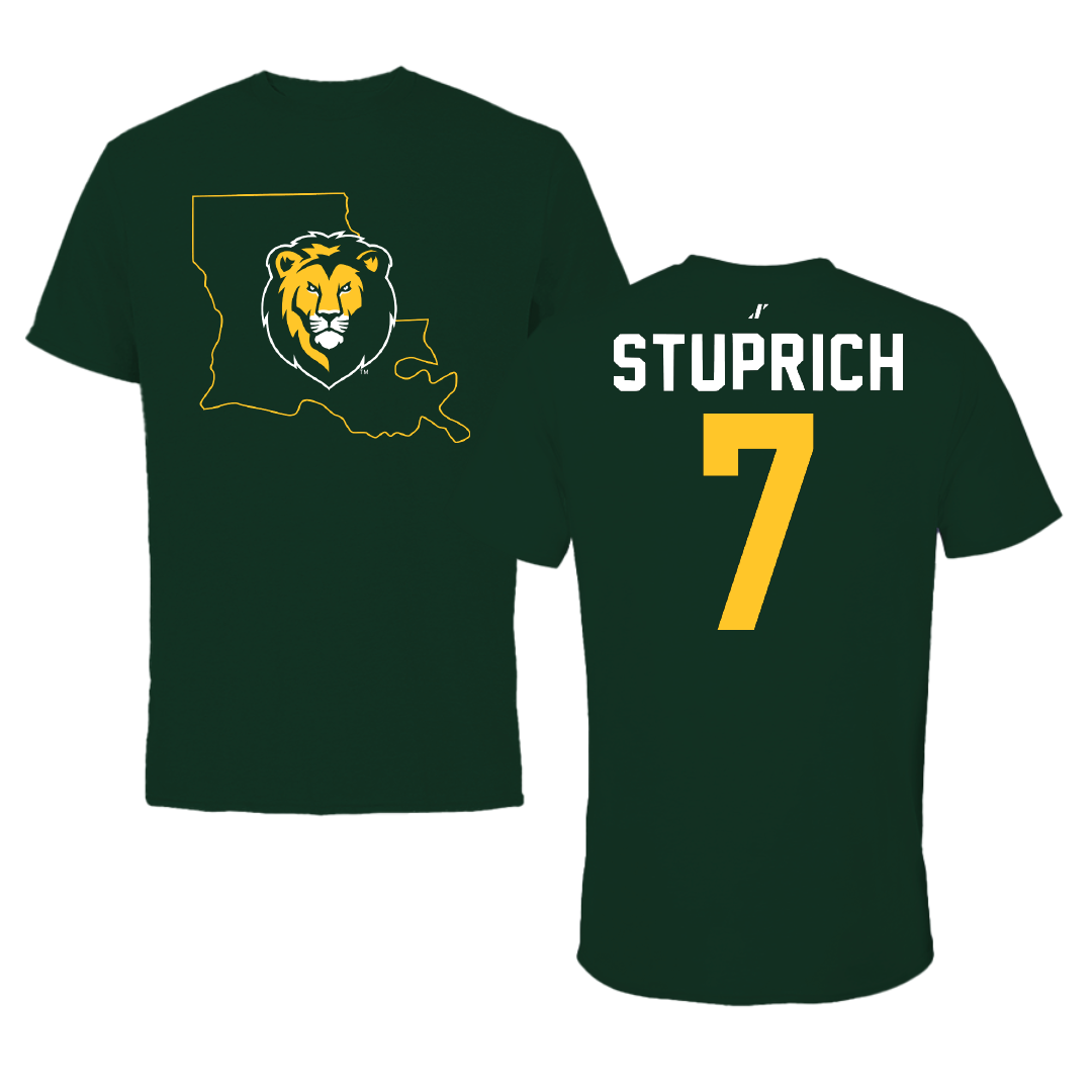 Southeastern Louisiana University Baseball Forest Green State Tee - #7 Brennan Stuprich