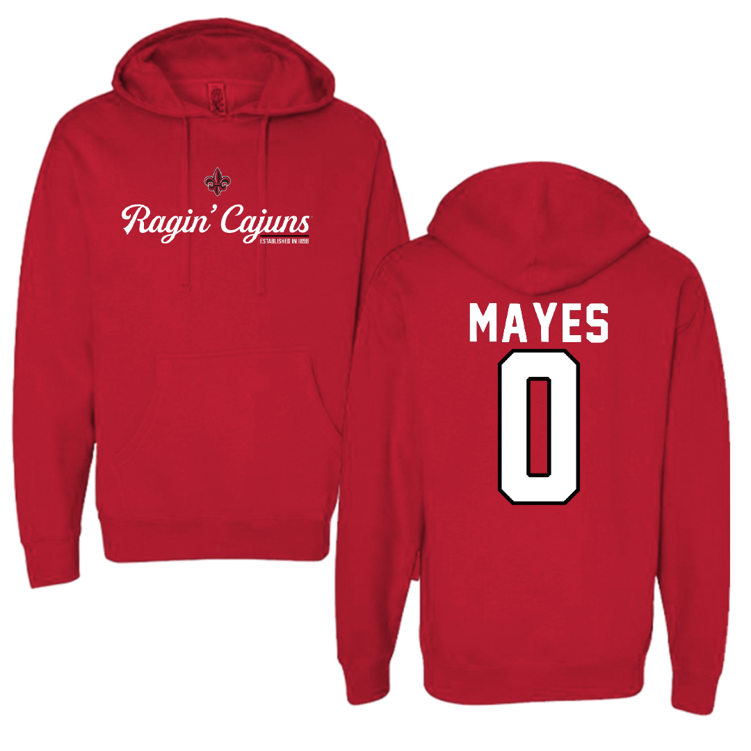 University of Louisiana at Lafayette Soccer Red General Hoodie - #0 Natalie Mayes