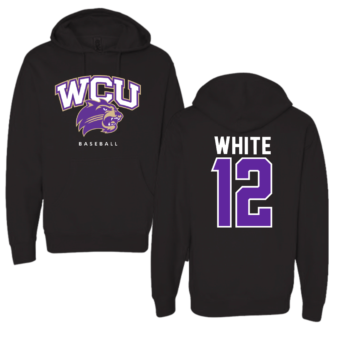 Western Carolina University Baseball Black Hoodie - #12 Ryan White