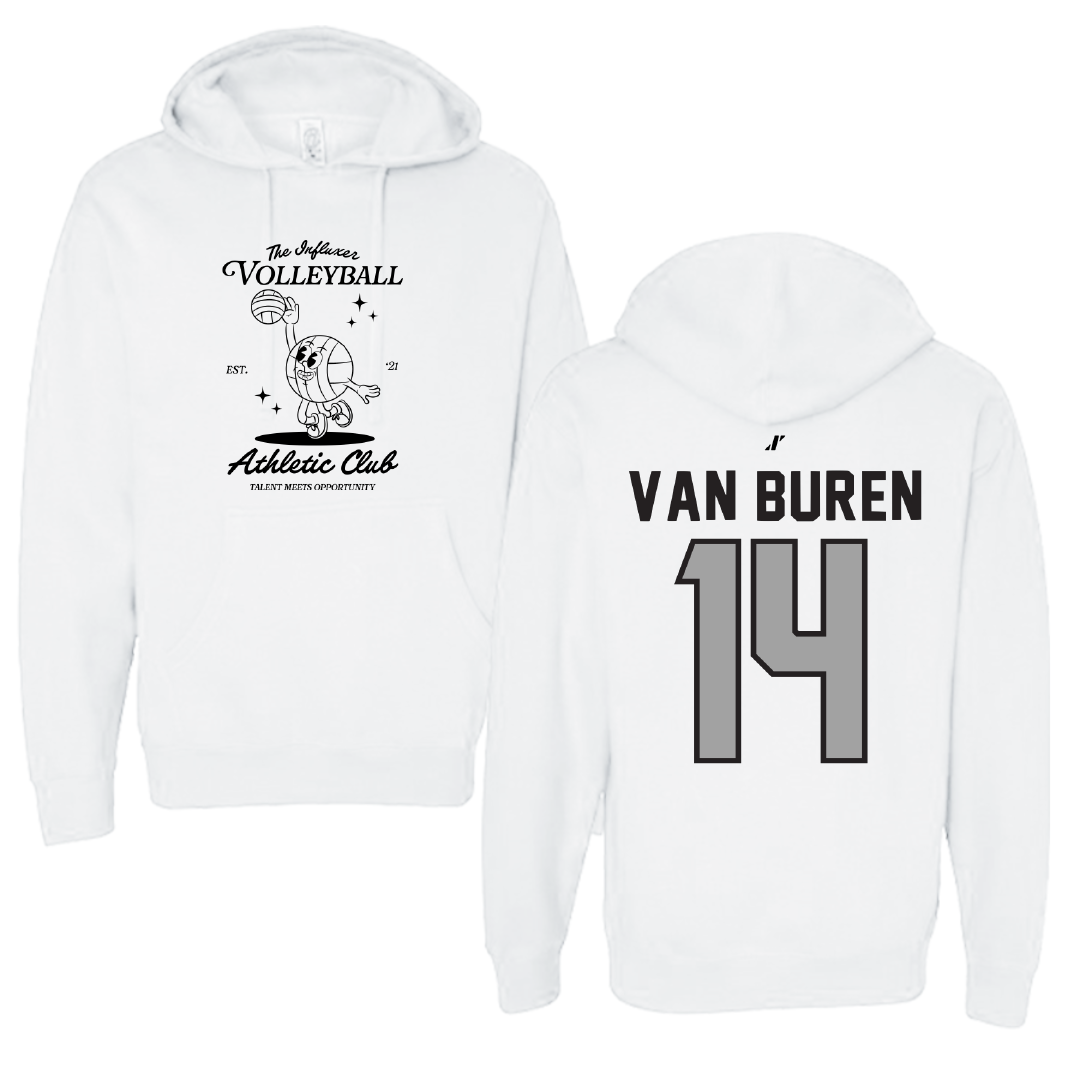 Volleyball White Influxer Athletic Club Hoodie - #14 Parker Van Buren