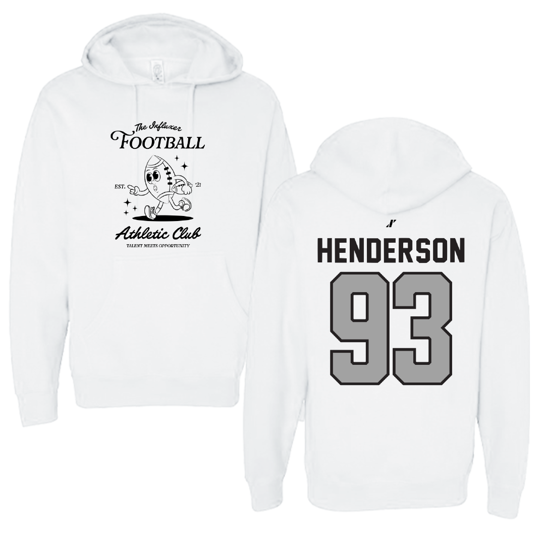 Football White Influxer Athletic Club Hoodie - #93 Xavier Henderson