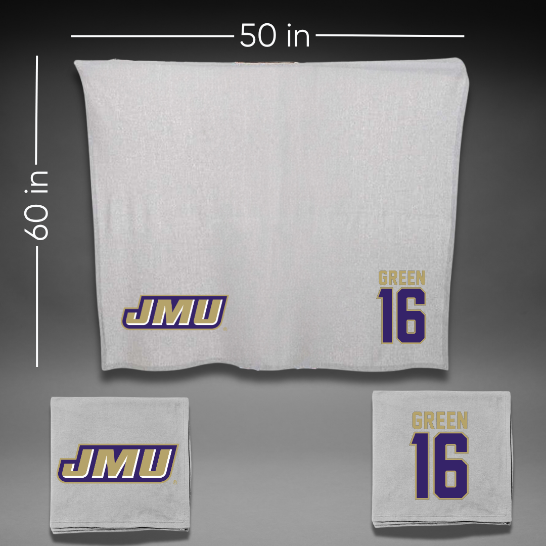 James Madison University Football Gray Blanket - #16 Desmond Green