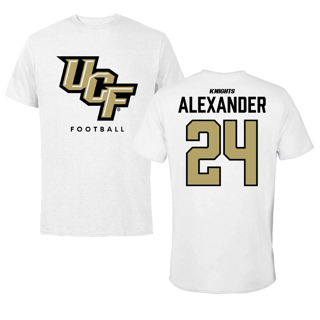 University of Central Florida Football White Performance Tee - #24 Xe'ree Alexander