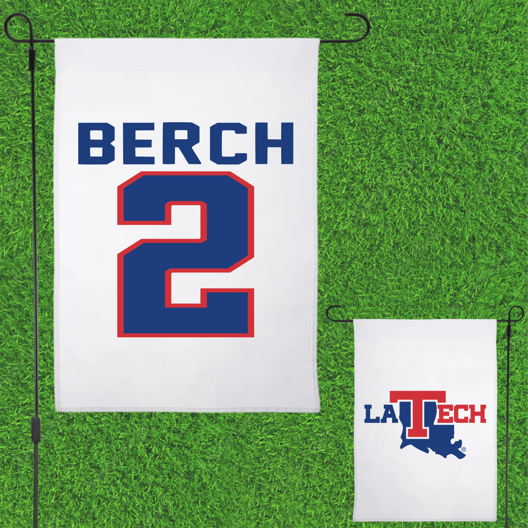 Louisiana Tech University Baseball White Garden Flag - #2 Thaxton Berch