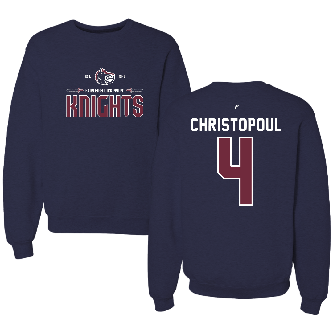 Fairleigh Dickinson University-Metropolitan Campus Softball Navy General Crewneck - #4 Olivia Christopoul