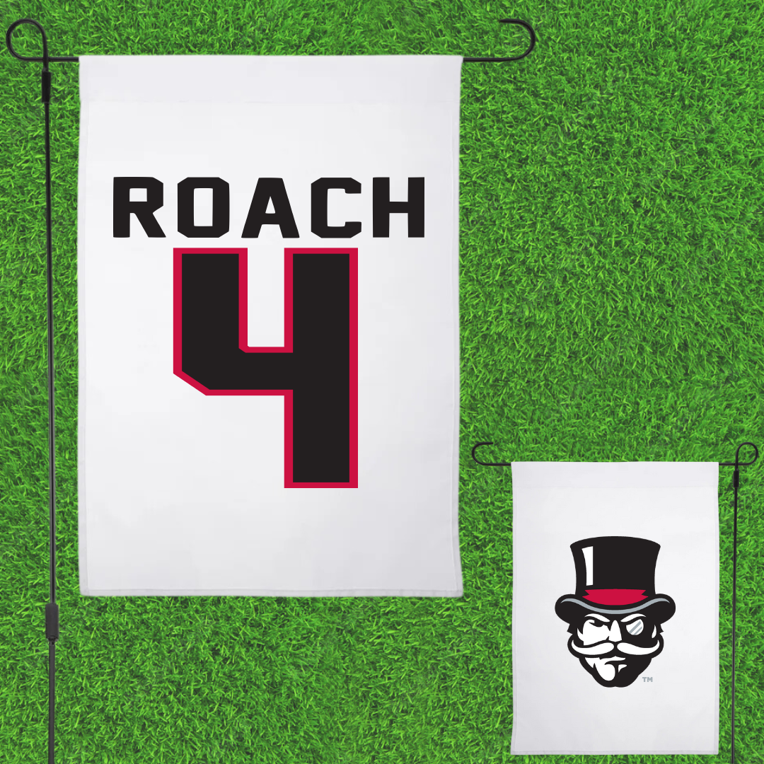 Austin Peay State University Softball White Garden Flag - #4 Raylon Roach
