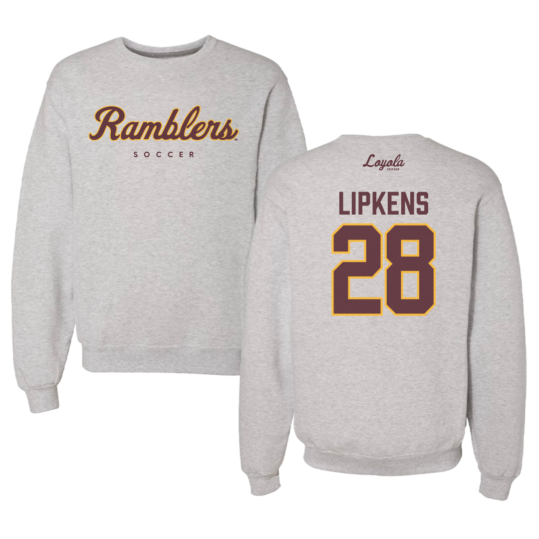Loyola University-Chicago Soccer Gray Crewneck - #28 Naya Lipkens