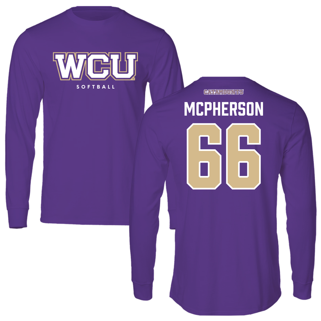 Western Carolina University Softball Royal Purple Performance Long Sleeve - #66 Maya McPherson
