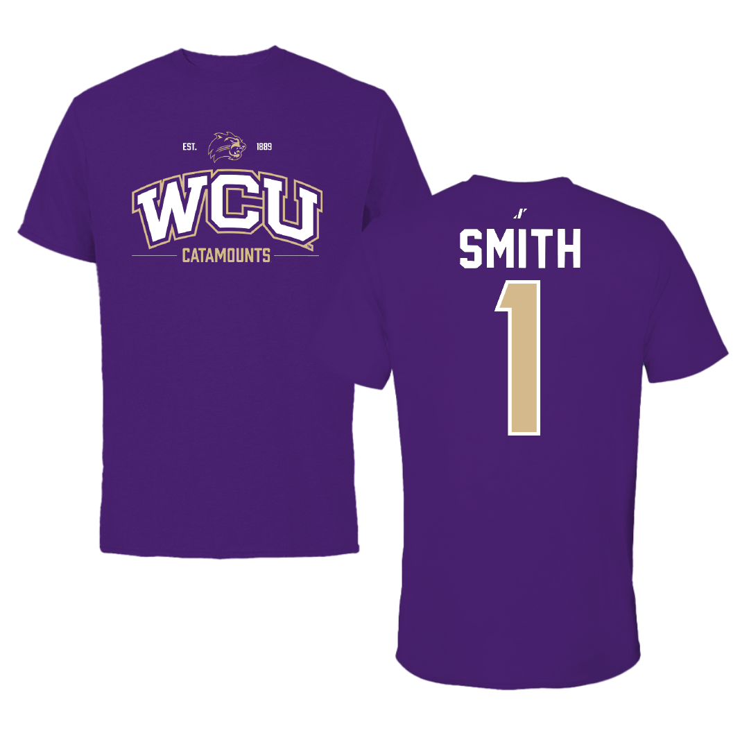 Western Carolina University Baseball Purple General Tee - #1 Elijah Smith