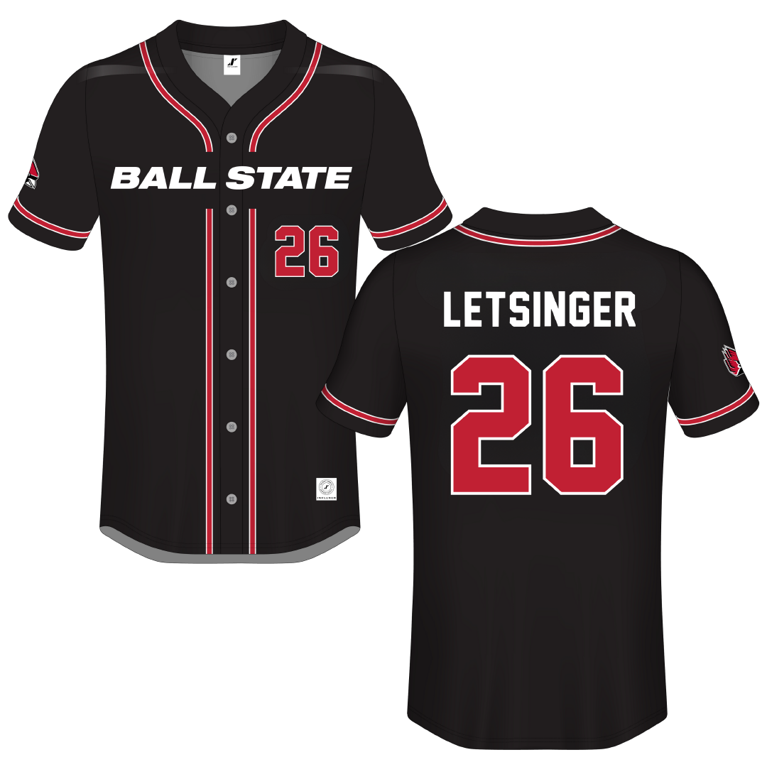 Ball State University Black Button-Down Jersey - #26 Lucas Letsinger