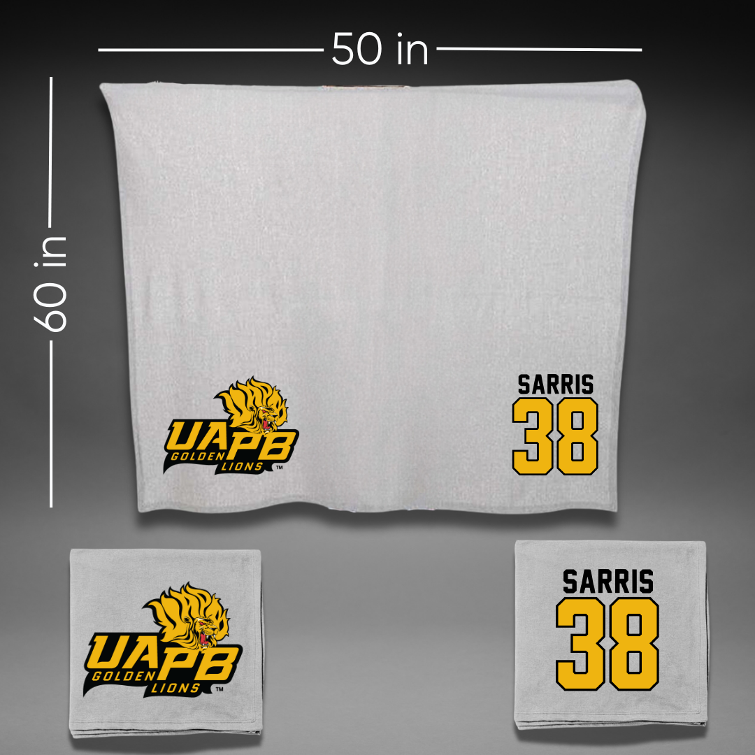 University of Arkansas-Pine Bluff Football Gray Blanket - #38 Dean Sarris