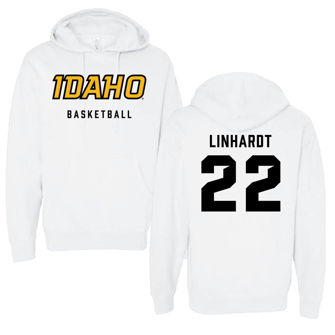 University of Idaho Basketball White Idaho Hoodie - #22 Tyler Linhardt