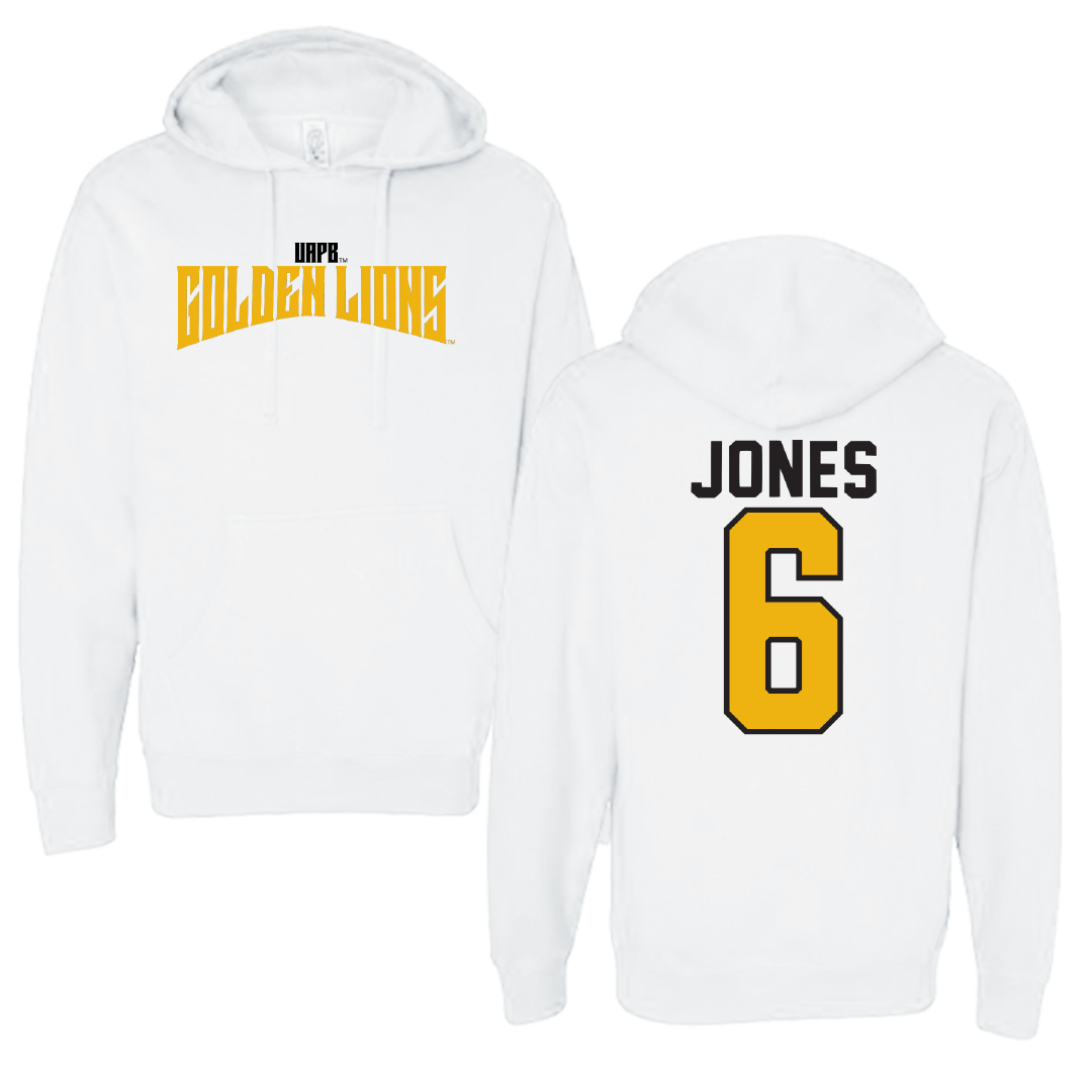 University of Arkansas-Pine Bluff Volleyball White Classic Hoodie - #6 Amayah Jones