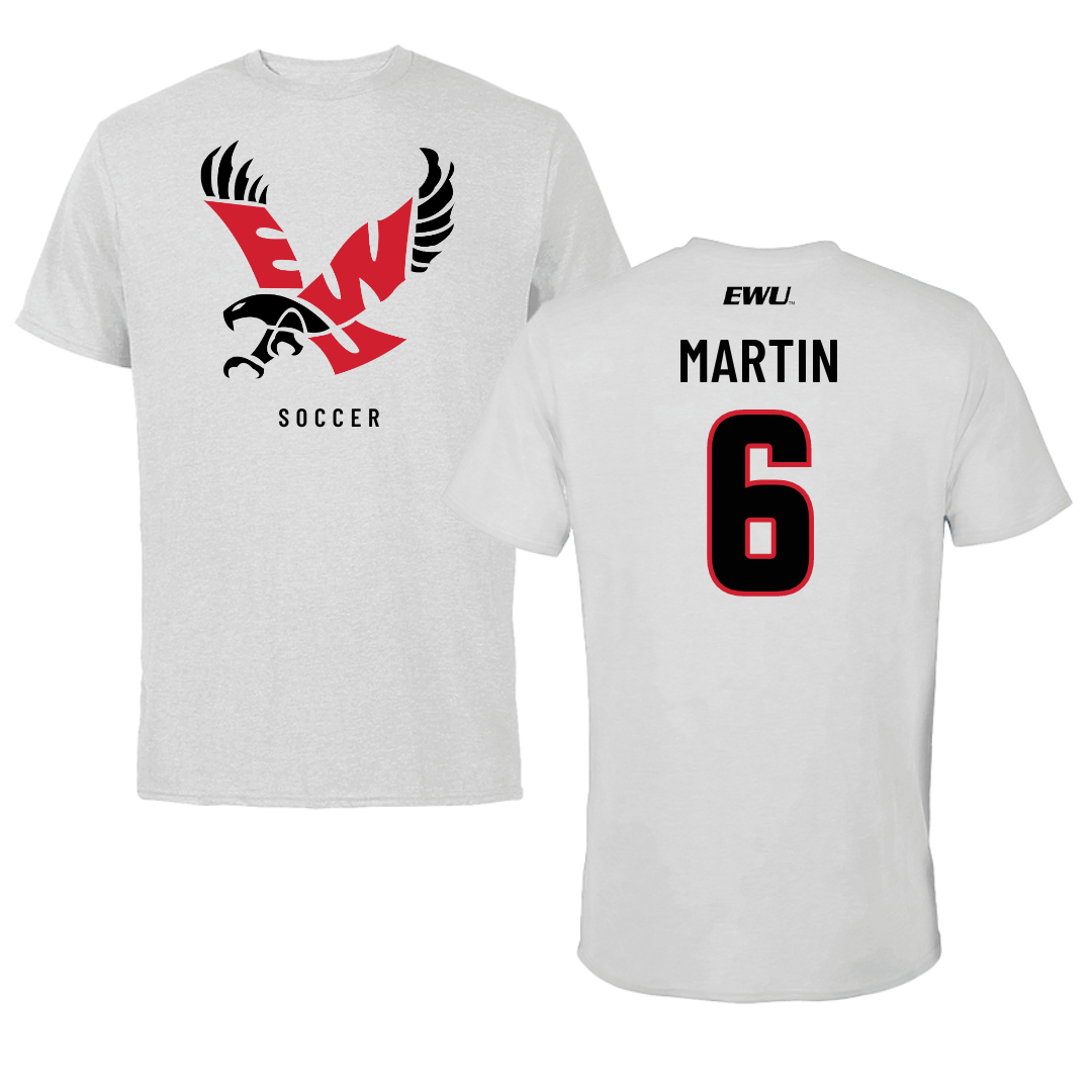 Eastern Washington University Soccer Light Gray Tee - #6 Gillian Martin