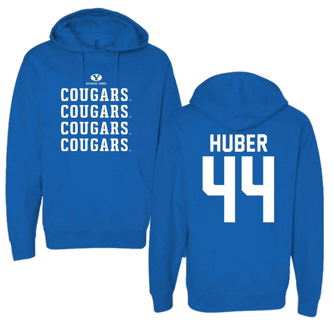 Brigham Young University Softball Blue General Hoodie - #44 Hina Huber