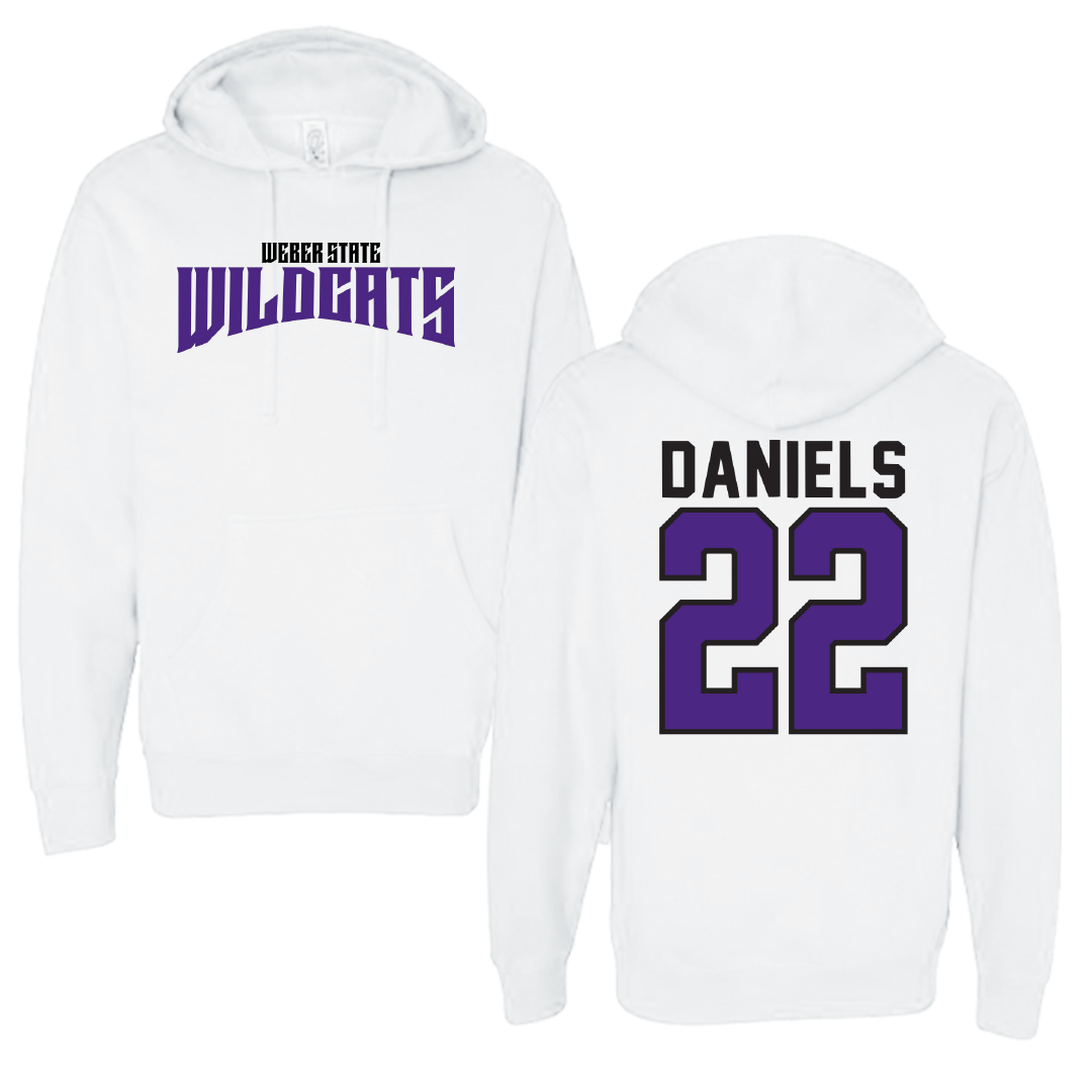 Weber State University Football White Classic Hoodie - #22 Ishaan Daniels